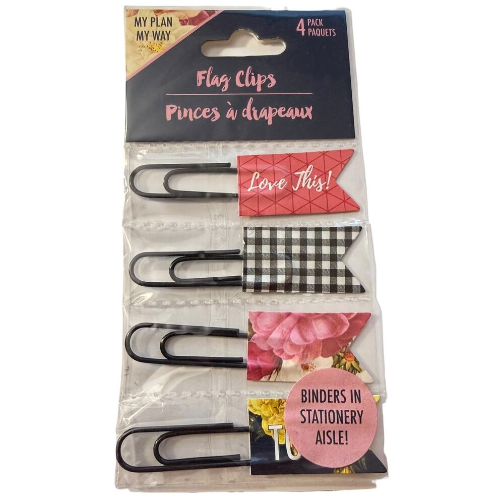 My Plan My Way Set Of 4 Flag Clips Paper Clips